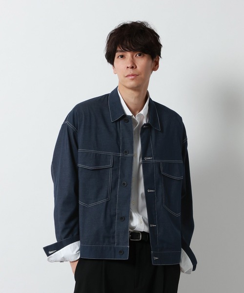 GLOBAL WORK(グローバルワーク)の「クリーンデニム/トラッカージャケット/901587(デニムジャケット・メンズ・ネイビー/ダークブルー・LARGE/SMALL/MEDIUM)」の9枚目の写真