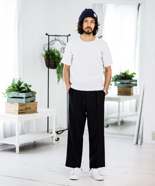 CAMBIO(カンビオ)の「mp4166 - Stretch TR Twill 2 Tack Wide Pants パンツ(その他パンツ・メンズ・ベージュ/ブラック/グレー系その他・L/M)」の4枚目の写真