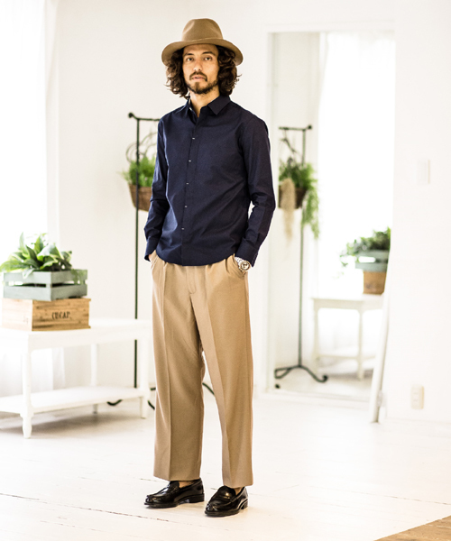 CAMBIO(カンビオ)の「mp4166 - Stretch TR Twill 2 Tack Wide Pants パンツ(その他パンツ・メンズ・ベージュ/ブラック/グレー系その他・L/M)」の6枚目の写真