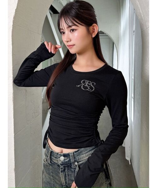RESEXXY（リゼクシー）の「【骨格ウェーブ向け】サイドドロストロングTシャツ（Tシャツ/カットソー・レディース・ブラック/ホワイト・FREE）」の11枚目の写真