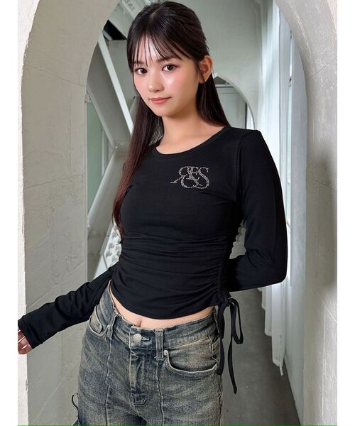 RESEXXY（リゼクシー）の「【骨格ウェーブ向け】サイドドロストロングTシャツ（Tシャツ/カットソー・レディース・ブラック/ホワイト・FREE）」の12枚目の写真
