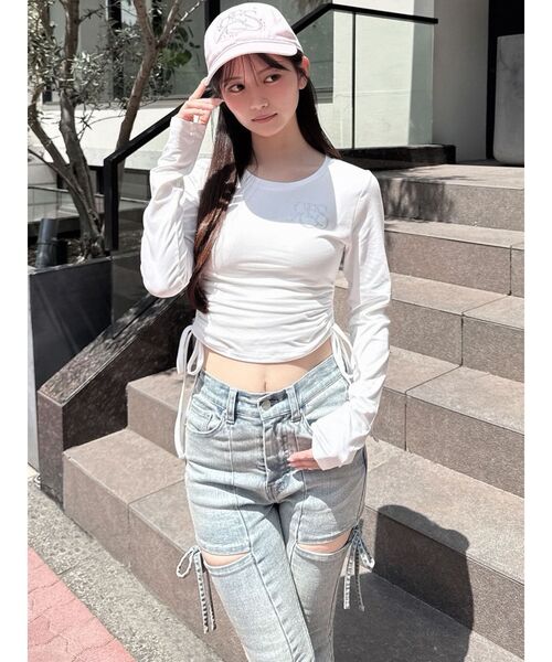 RESEXXY（リゼクシー）の「【骨格ウェーブ向け】サイドドロストロングTシャツ（Tシャツ/カットソー・レディース・ブラック/ホワイト・FREE）」の18枚目の写真