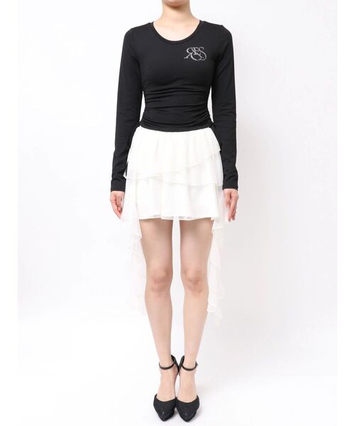 RESEXXY（リゼクシー）の「【骨格ウェーブ向け】サイドドロストロングTシャツ（Tシャツ/カットソー・レディース・ブラック/ホワイト・FREE）」の6枚目の写真