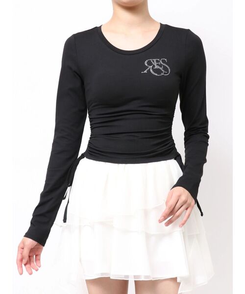 RESEXXY（リゼクシー）の「【骨格ウェーブ向け】サイドドロストロングTシャツ（Tシャツ/カットソー・レディース・ブラック/ホワイト・FREE）」の10枚目の写真