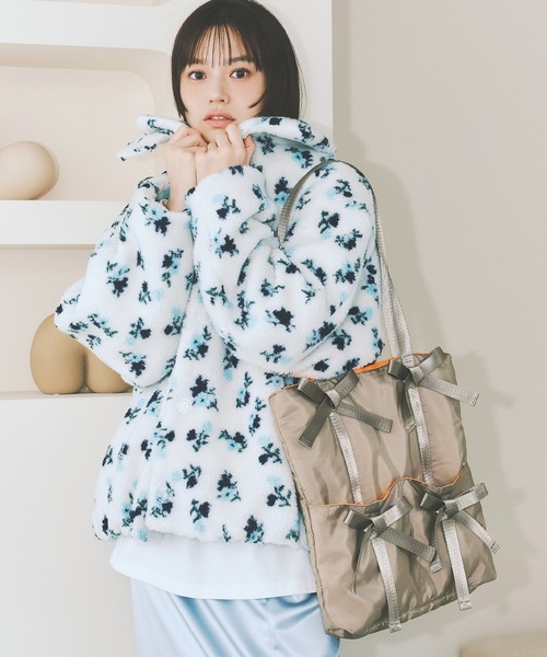 Casselini(キャセリーニ)の「【Casselini】COLORME別注リボントートバッグ(野崎智子着用)(トートバッグ・レディース・ブラック/カーキ・FREE)」の7枚目の写真