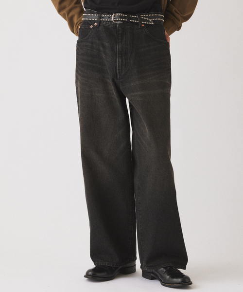 JOURNAL STANDARD relume(ジャーナルスタンダード レリューム)の「クラフトデニム 13.5oz ワイドストレート(デニムパンツ・メンズ・ネイビー/ブラック系その他/ブルー系その他・SMALL/MEDIUM/LARGE)」の5枚目の写真