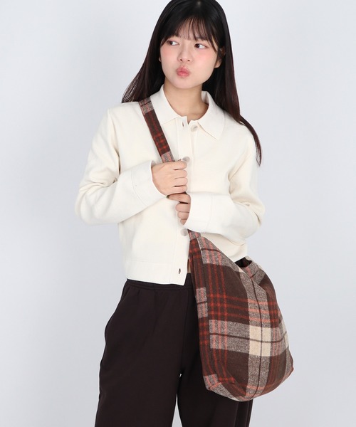 ammy.(エイミードット)の「【 ammy. / エイミードット 】 レトロムード チェック ワンショルダー バッグ(ショルダーバッグ・レディース・イエロー/グレー/ブラウン・FREE)」の11枚目の写真