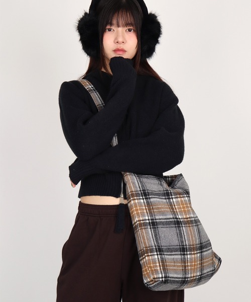 ammy.(エイミードット)の「【 ammy. / エイミードット 】 レトロムード チェック ワンショルダー バッグ(ショルダーバッグ・レディース・イエロー/グレー/ブラウン・FREE)」の8枚目の写真