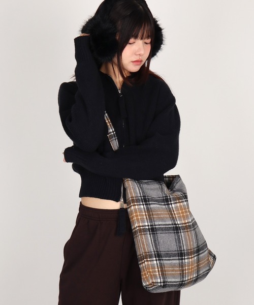 ammy.(エイミードット)の「【 ammy. / エイミードット 】 レトロムード チェック ワンショルダー バッグ(ショルダーバッグ・レディース・イエロー/グレー/ブラウン・FREE)」の9枚目の写真