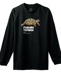 Moftique(モフティック) 長袖Tシャツ パンケーキリクガメ 亀 爬虫類 ペット アニマル プリント Tシャツ 長袖 ロンT ロングTシャツ トップス カットソー メンズ レディース ユニセックス 春 秋