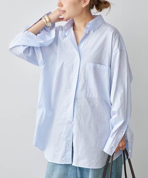 Deuxieme Classe（ドゥーズィエムクラス）の「Albini Wash Shirt(stripe)（シャツ/ブラウス・レディース・サックスブルー・FREE）」の16枚目の写真