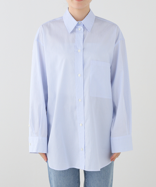 Deuxieme Classe（ドゥーズィエムクラス）の「Albini Wash Shirt(stripe)（シャツ/ブラウス・レディース・サックスブルー・FREE）」の7枚目の写真