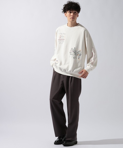 niko and...(ニコアンド)の「ダブルクロスストレートパンツ(スラックス・メンズ・チャコール/ブラック・MEDIUM/LARGE)」の7枚目の写真