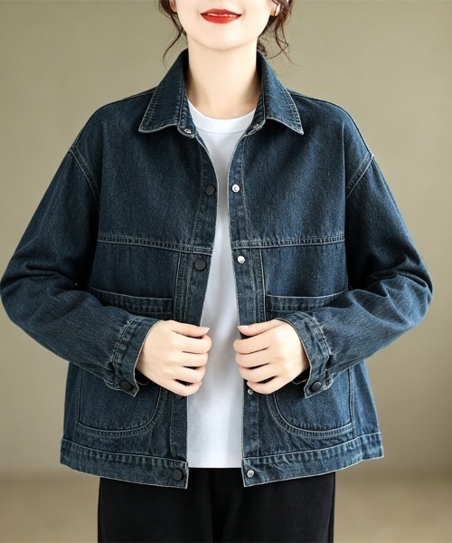 ONEP STAR(ワンピスター)の「ポケット付きデニムジャケット(デニムジャケット・レディース・ブルー・X-LARGE/LARGE/MEDIUM)」の7枚目の写真