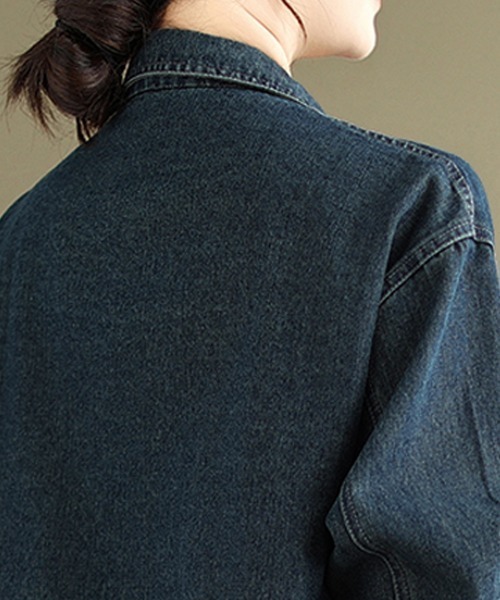 ONEP STAR(ワンピスター)の「ポケット付きデニムジャケット(デニムジャケット・レディース・ブルー・X-LARGE/LARGE/MEDIUM)」の13枚目の写真