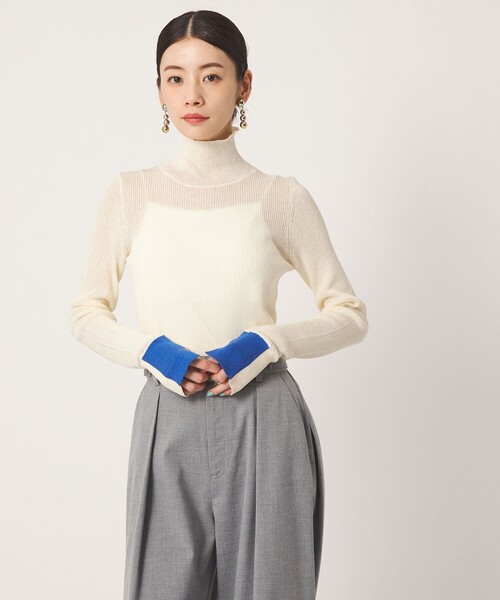 CITEN(シテン)の「<CITEN>バイカラータートルニット(ニット/セーター・レディース・オフホワイト/グレー系/ブラック・FREE)」の17枚目の写真
