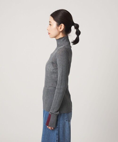 CITEN(シテン)の「<CITEN>バイカラータートルニット(ニット/セーター・レディース・オフホワイト/グレー系/ブラック・FREE)」の4枚目の写真
