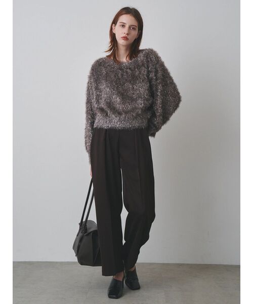 ELENDEEK(エレンディーク)の「シャイニーセミワイドパンツ(その他パンツ・レディース・ブラウン/オフホワイト・2/1)」の6枚目の写真