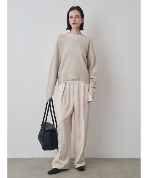ELENDEEK(エレンディーク)の「シャイニーセミワイドパンツ(その他パンツ・レディース・ブラウン/オフホワイト・2/1)」の20枚目の写真