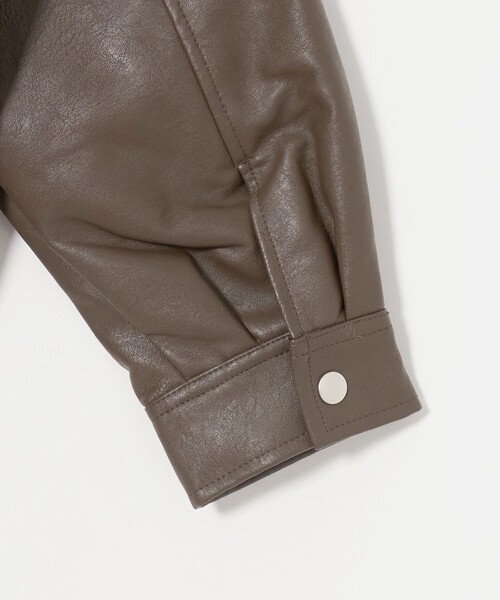A DAY IN THE LIFE UNITED ARROWS(アデイインザライフユナイテッドアローズ)の「レザーライク ファーカラーブルゾン <A DAY IN THE LIFE>(ブルゾン・レディース・ダークグレー/ダークブラウン/ブラック・FREE)」の8枚目の写真
