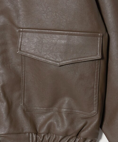 A DAY IN THE LIFE UNITED ARROWS(アデイインザライフユナイテッドアローズ)の「レザーライク ファーカラーブルゾン <A DAY IN THE LIFE>(ブルゾン・レディース・ダークグレー/ダークブラウン/ブラック・FREE)」の9枚目の写真