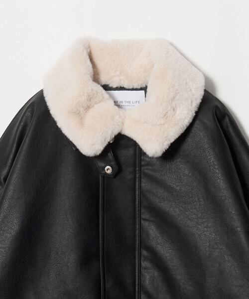 A DAY IN THE LIFE UNITED ARROWS(アデイインザライフユナイテッドアローズ)の「レザーライク ファーカラーブルゾン <A DAY IN THE LIFE>(ブルゾン・レディース・ダークグレー/ダークブラウン/ブラック・FREE)」の12枚目の写真