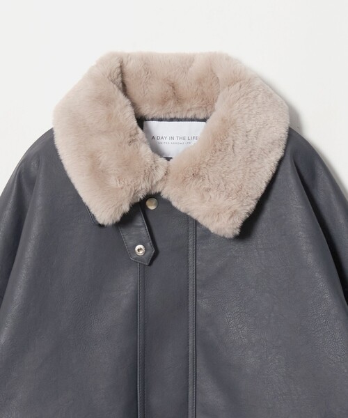 A DAY IN THE LIFE UNITED ARROWS(アデイインザライフユナイテッドアローズ)の「レザーライク ファーカラーブルゾン <A DAY IN THE LIFE>(ブルゾン・レディース・ダークグレー/ダークブラウン/ブラック・FREE)」の15枚目の写真