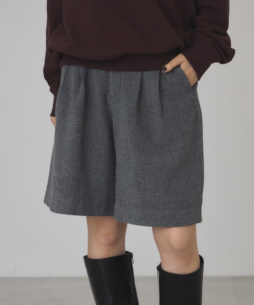 AMERICAN HOLIC（アメリカンホリック）の「ツィードハーフパンツ＜セットアップ対応＞（その他パンツ・レディース・キャメル/チャコールグレー・M/L）」の2枚目の写真