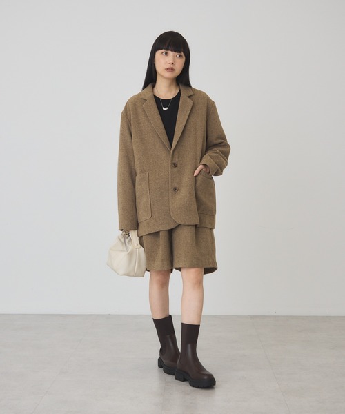 AMERICAN HOLIC（アメリカンホリック）の「ツィードハーフパンツ＜セットアップ対応＞（その他パンツ・レディース・キャメル/チャコールグレー・M/L）」の4枚目の写真