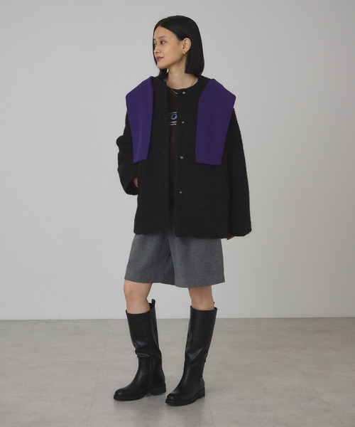 AMERICAN HOLIC（アメリカンホリック）の「ツィードハーフパンツ＜セットアップ対応＞（その他パンツ・レディース・キャメル/チャコールグレー・M/L）」の7枚目の写真