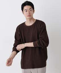 ヘヴィーワッフルクルーネックTシャツ 長袖