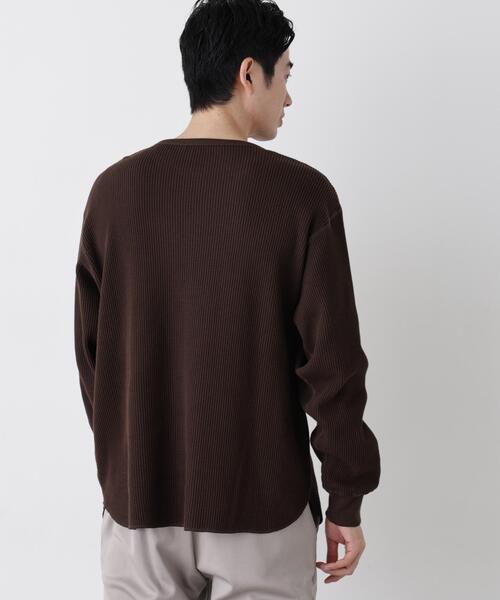 NANO universe(ナノユニバース)の「ヘヴィーワッフルクルーネックTシャツ 長袖(Tシャツ/カットソー・メンズ・ブラック/ダークブラウン/ホワイト・S/M/L)」の20枚目の写真