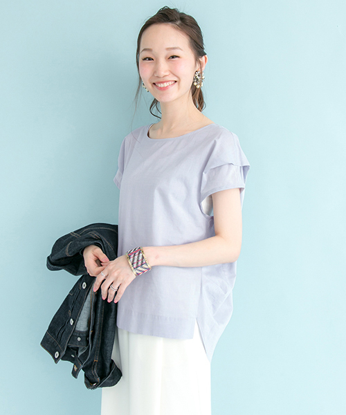 URBAN RESEARCH（アーバンリサーチ）の「UR BACKリボンタックブラウス（シャツ/ブラウス・レディース・オフホワイト/ストライプ/サックスブルー・FREE）」の7枚目の写真