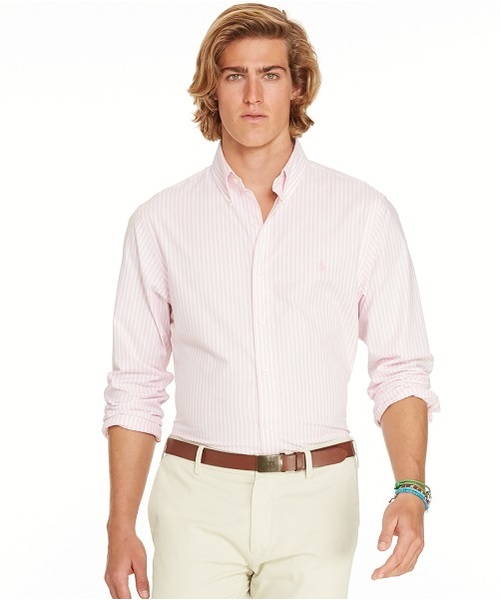 POLO RALPH LAUREN（ポロ ラルフ ローレン）の「スリムフィット ストレッチ オックスフォード シャツ（シャツ/ブラウス・メンズ・ピンク/ホワイト系その他/ブルー系9/ピンク系2・17H45/14H23/16/45/16.5/15H23/16/23/16H23/17/45/17/23/15/45）」の4枚目の写真