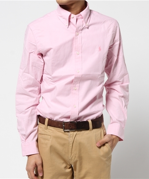 POLO RALPH LAUREN（ポロ ラルフ ローレン）の「スリムフィット ストレッチ オックスフォード シャツ（シャツ/ブラウス・メンズ・ピンク/ホワイト系その他/ブルー系9/ピンク系2・17H45/14H23/16/45/16.5/15H23/16/23/16H23/17/45/17/23/15/45）」の3枚目の写真