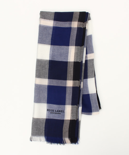 ブルーレーベルクレストブリッジ カシミヤクレストブリッジチェックストール クレストブリッジチェックウォッシャブルカシミヤストール
