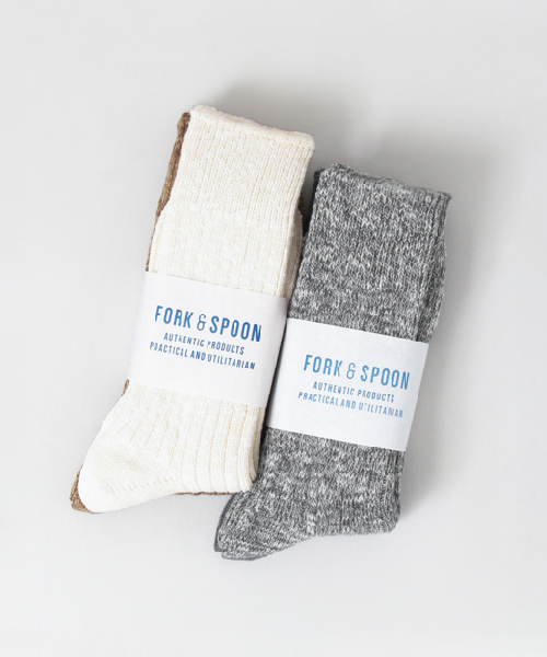 URBAN RESEARCH DOORS WOMENS(アーバンリサーチ ドアーズ ウィメンズ)の「FORK&SPOON Organic Pack Sox(ソックス/靴下・レディース・チャコールグレー/オフホワイト・ONE)」の7枚目の写真