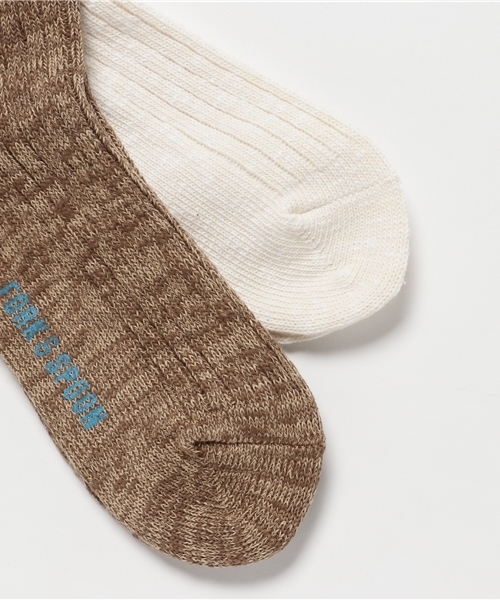 URBAN RESEARCH DOORS WOMENS(アーバンリサーチ ドアーズ ウィメンズ)の「FORK&SPOON Organic Pack Sox(ソックス/靴下・レディース・チャコールグレー/オフホワイト・ONE)」の4枚目の写真