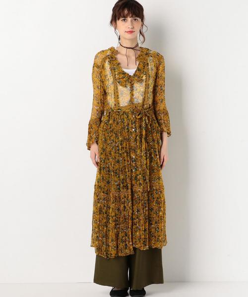 Another Edition（アナザーエディション）の「シフォンフラワーワンピース/AEBFC ｼﾌｫﾝFLW OP◆（ワンピース・レディース・ブラック/イエロー・FREE）」の4枚目の写真