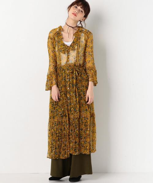 Another Edition（アナザーエディション）の「シフォンフラワーワンピース/AEBFC ｼﾌｫﾝFLW OP◆（ワンピース・レディース・ブラック/イエロー・FREE）」の6枚目の写真