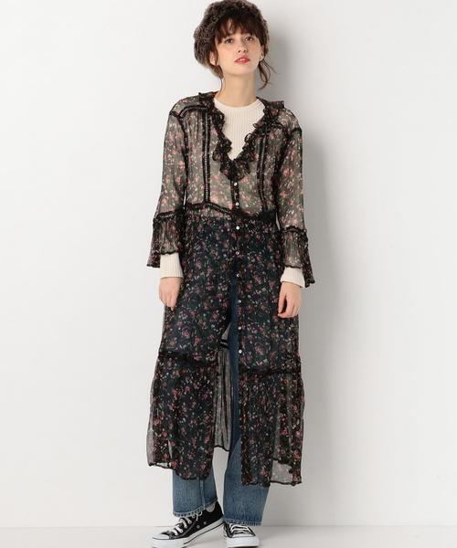 Another Edition（アナザーエディション）の「シフォンフラワーワンピース/AEBFC ｼﾌｫﾝFLW OP◆（ワンピース・レディース・ブラック/イエロー・FREE）」の8枚目の写真