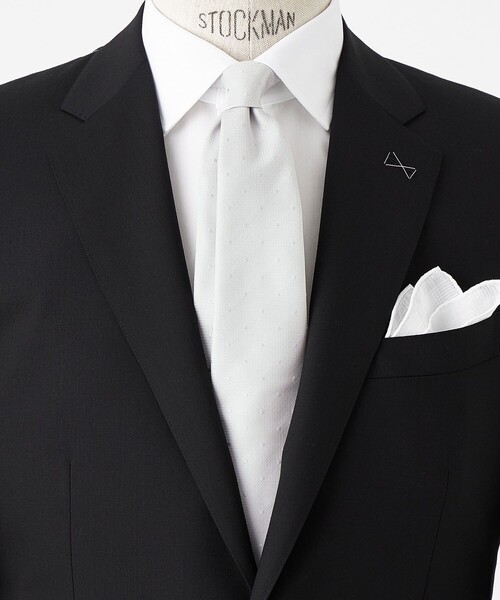 シルク 8.0cm フォーマル ドット ネクタイ（ネクタイ）｜green label relaxing（グリーンレーベルリラクシング）