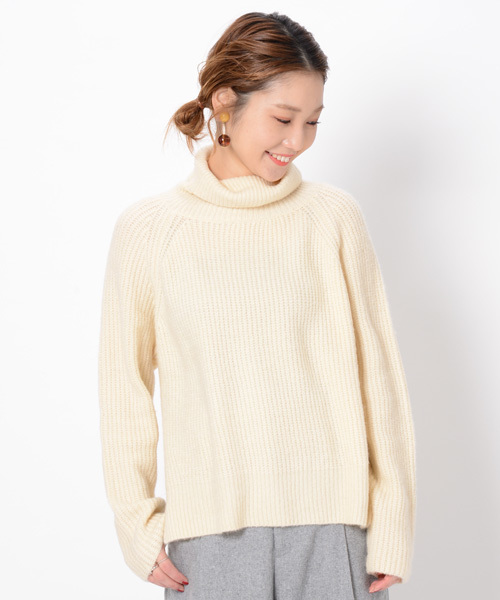 mystic(ミスティック)の「【再入荷】タートルニットプルオーバー(ニット/セーター・レディース・キャメル/ピンク/チャコールグレー/アイボリー/ミント・フリ-)」の8枚目の写真