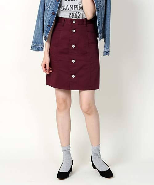 HTH×Dickies ジップミニスカート バーガンディ HTH×Dickies ジップミニスカート バーガンディ