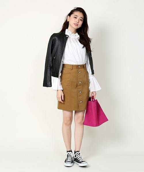 Dickies（ディッキーズ）の「Dickies/ディッキーズ 別注ミニスカート 【高橋愛 着用】（スカート・レディース・キャメル/ワインレッド/ネイビー・M/S）」の17枚目の写真