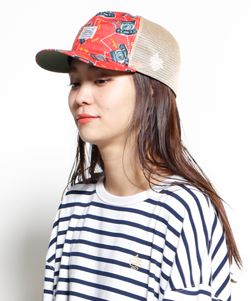ALDIES(アールディーズ)の「Shake Mesh Cap シェイクメッシュキャップ(キャップ・メンズ・レッド/ブラック・FREE)」の2枚目の写真