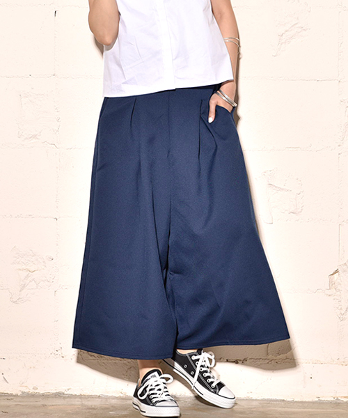 coca（coca）（コカ）の「タック入りロングガウチョパンツ（その他パンツ・レディース・ベージュ/ブラック/ネイビー・ONE SIZE）」の3枚目の写真