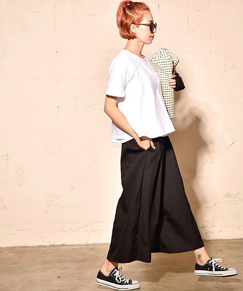 coca（coca）（コカ）の「タック入りロングガウチョパンツ（その他パンツ・レディース・ベージュ/ブラック/ネイビー・ONE SIZE）」の6枚目の写真