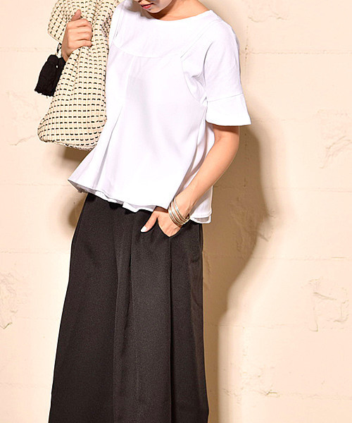 coca（coca）（コカ）の「タック入りロングガウチョパンツ（その他パンツ・レディース・ベージュ/ブラック/ネイビー・ONE SIZE）」の7枚目の写真