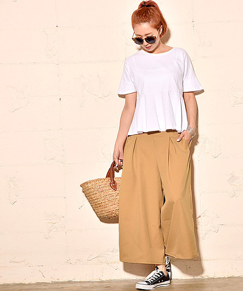 coca（coca）（コカ）の「タック入りロングガウチョパンツ（その他パンツ・レディース・ベージュ/ブラック/ネイビー・ONE SIZE）」の9枚目の写真